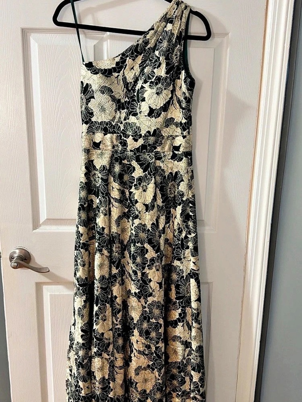 Betsey Johnson Floral Maxi Dress in Green & Black Size Small